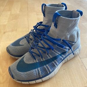 Nike Free Flyknit Mercurial (Wolf Gray/Game Royal Blue)